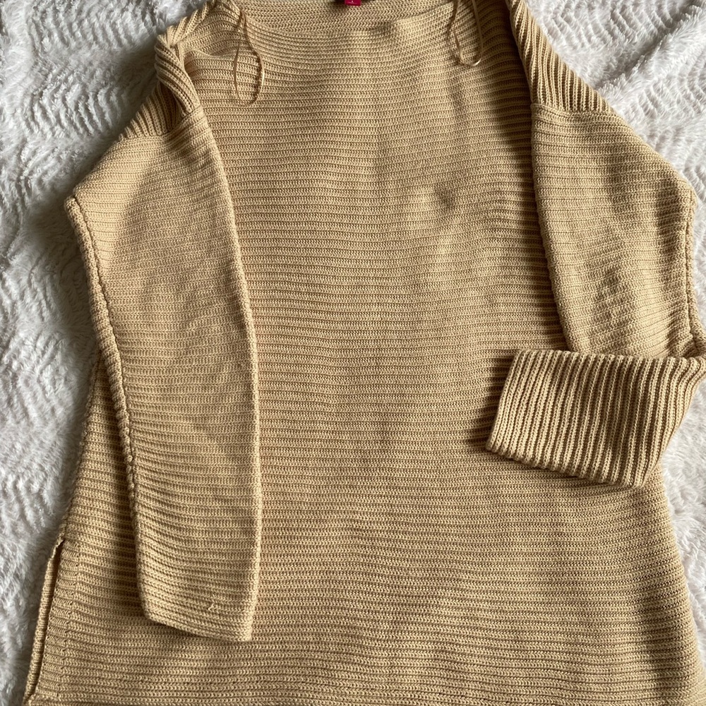 Vince Camuto Tan Cowl Neck Sweater